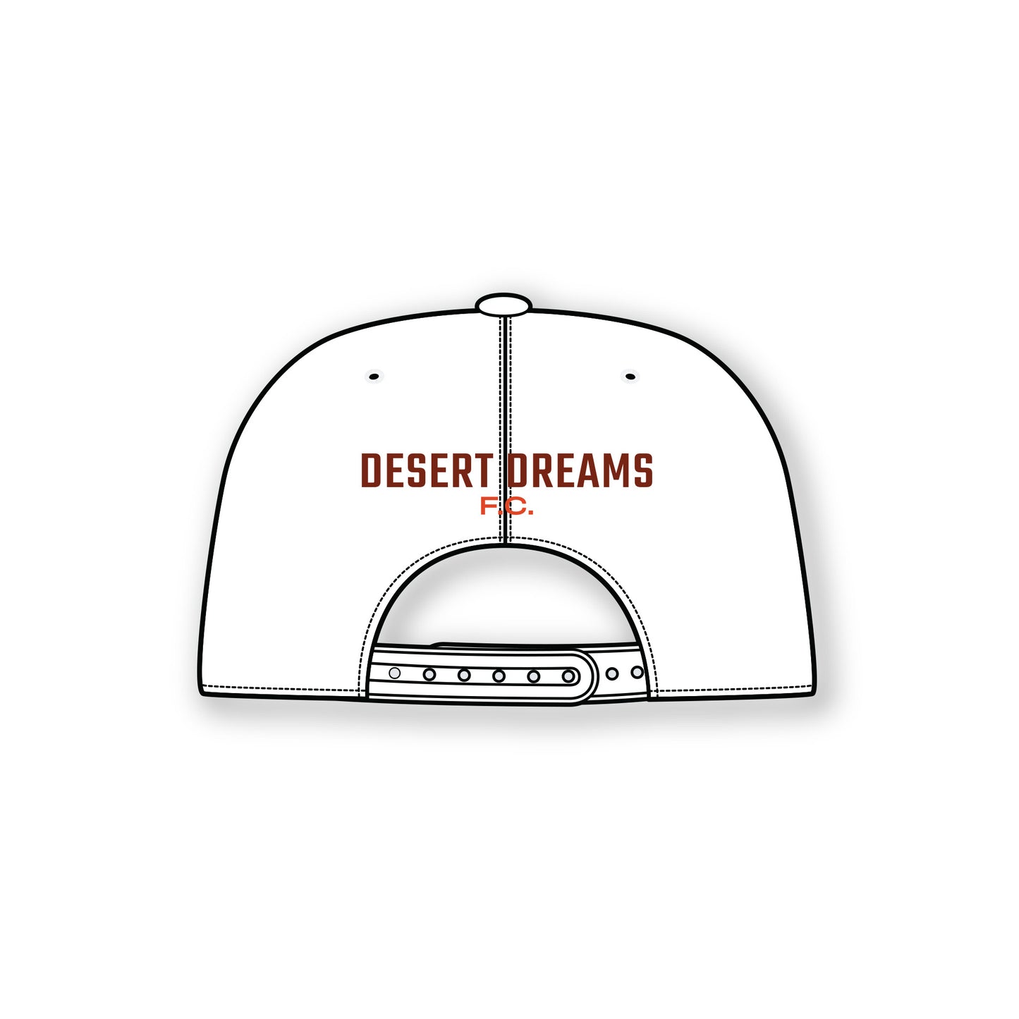Desert Dreams FC 2025 White Trucker Hat - Deconstructed Logo