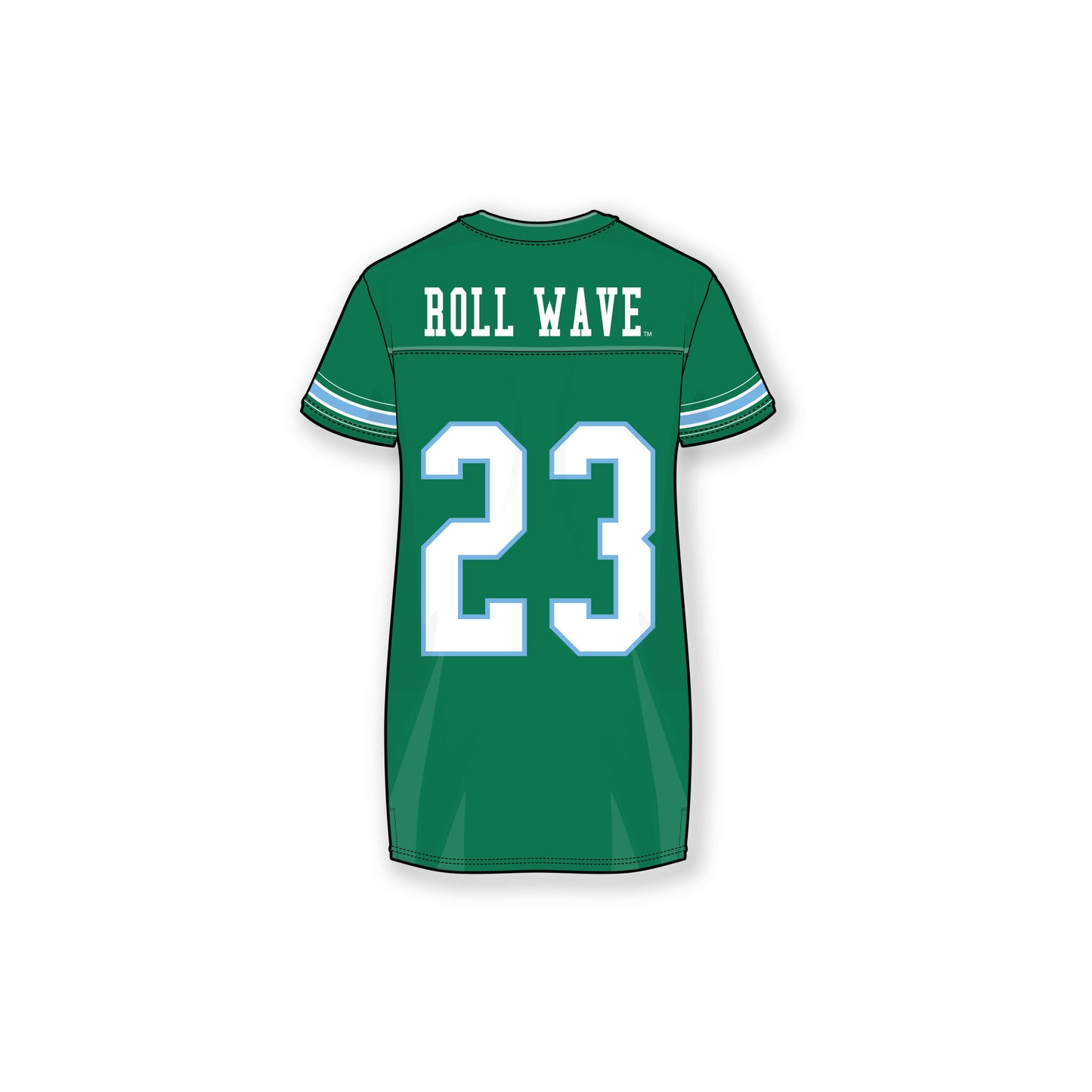 Tulane Roll Wave Replica Green Football Dress
