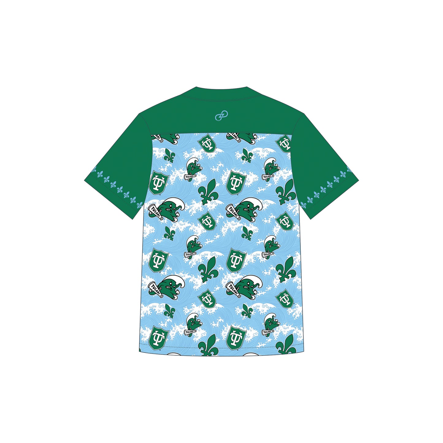 Tulane Green Wave Fleur De Lise Camp Shirt