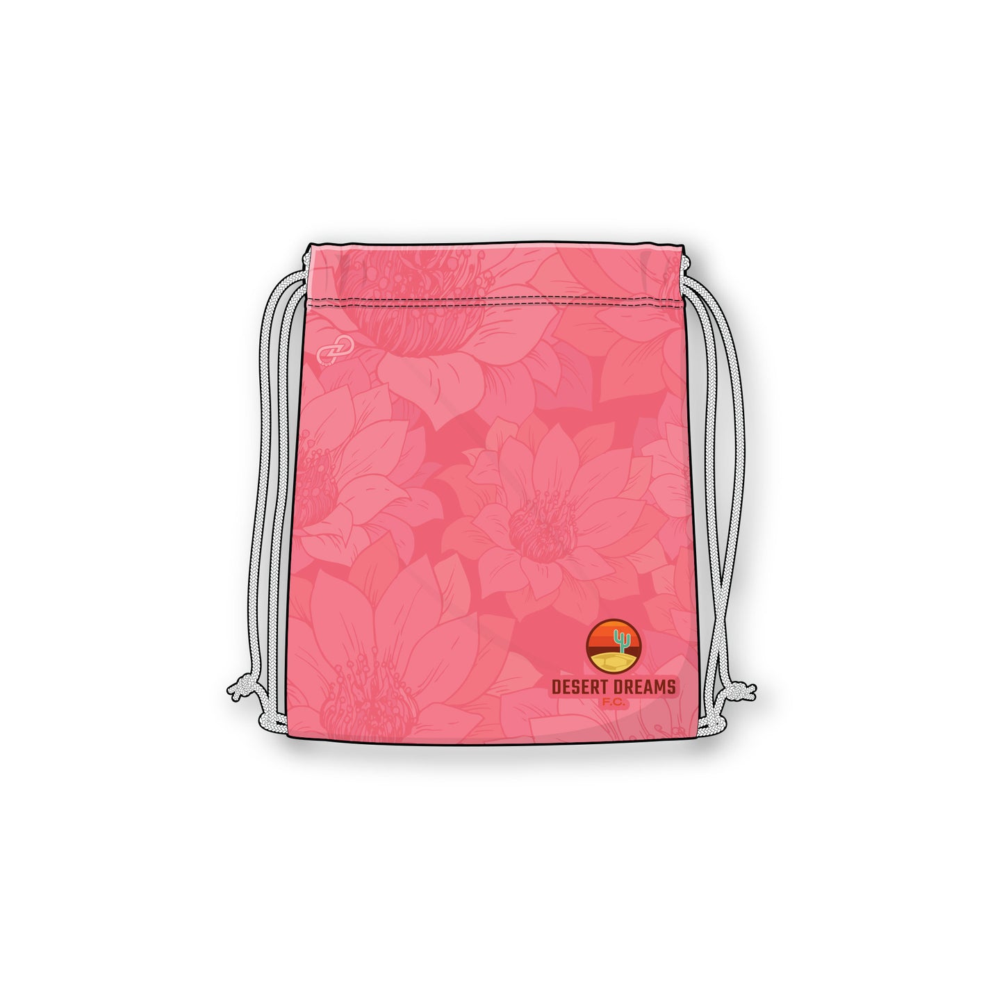 Desert Dreams FC 2025 Drawstring Bag - Desert Blooms - Green & Pink