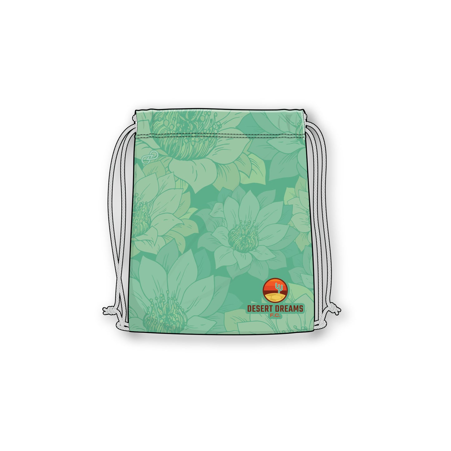Desert Dreams FC 2025 Drawstring Bag - Desert Blooms - Green & Pink