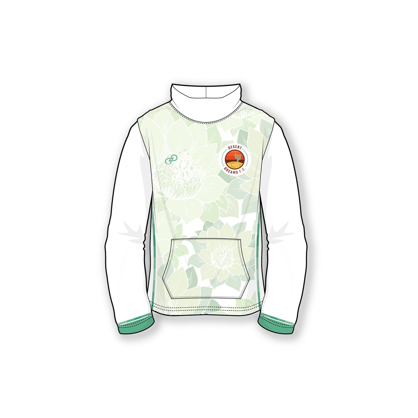 Desert Dreams FC 2025 Desert Blooms Lt Green Women's Cowl Neck