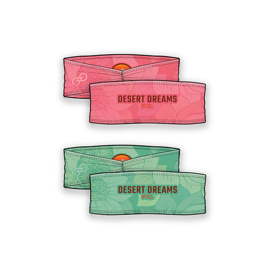 Desert Dreams FC 2025 Headbands - Desert Blooms - Green & Pink