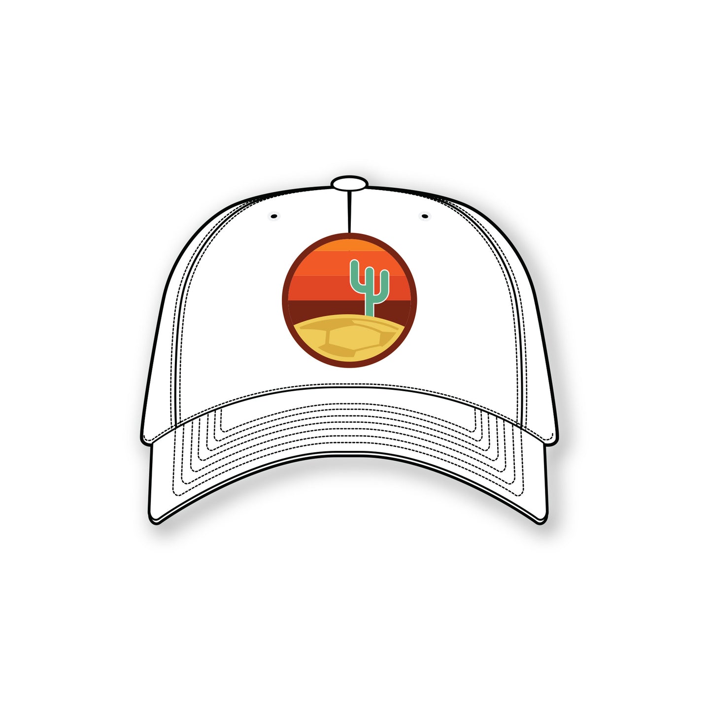 Desert Dreams FC 2025 White Trucker Hat - Deconstructed Logo