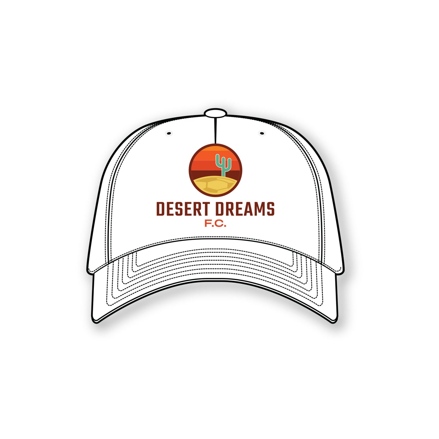 Desert Dreams FC 2025 White Trucker Hat - Team Crest Logo