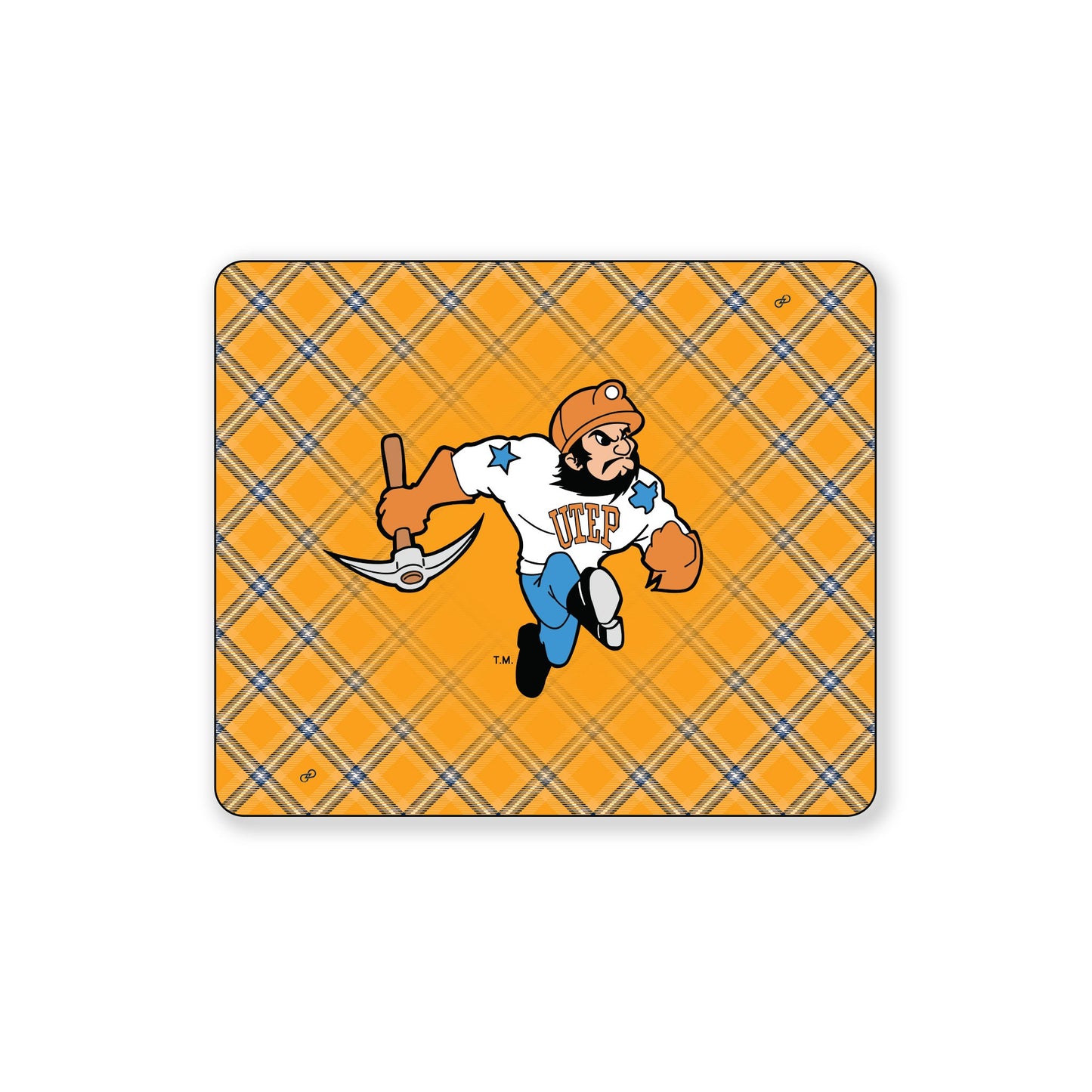 UTEP - Vintage Paydirt Pete Orange Plaid Blanket