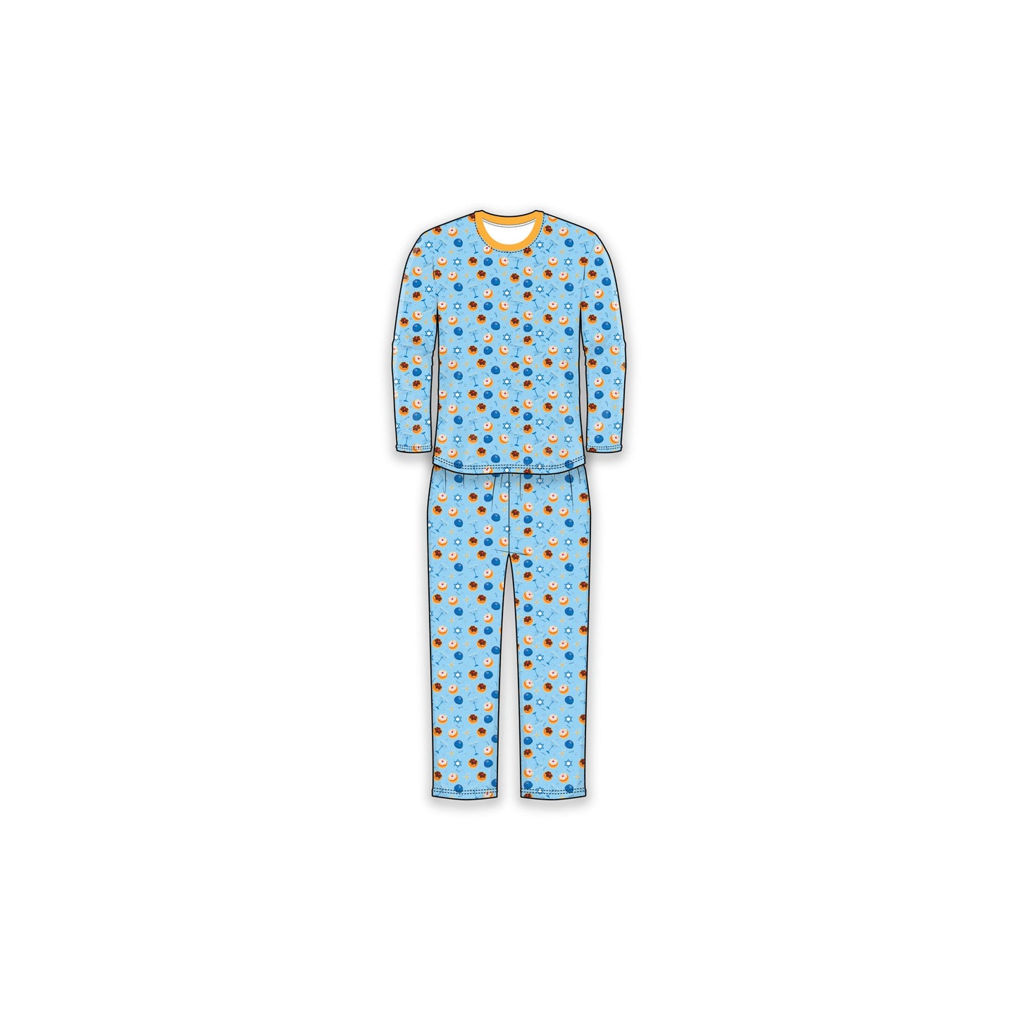 Hanukkah Sufganiyot Menorah-PJ's White, Blue or Yellow