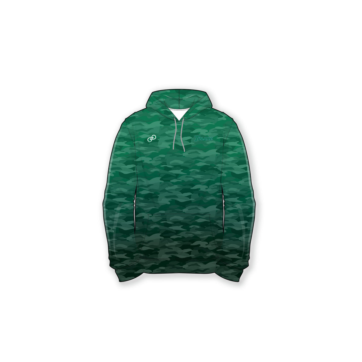 Tulane Green Camo Hoodie - Adult Youth & Toddler