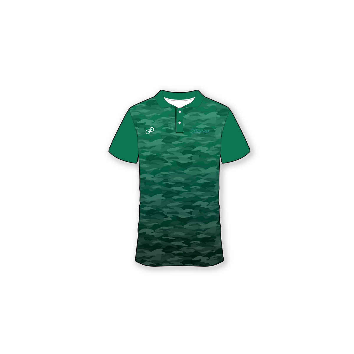 Tulane Camo Polo Green Colorblock Sleeves